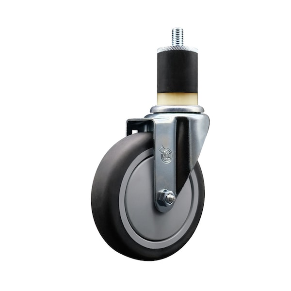 5'' Thermoplastic Rubber Wheel Swivel 1-7/8'' Expanding Stem Caster